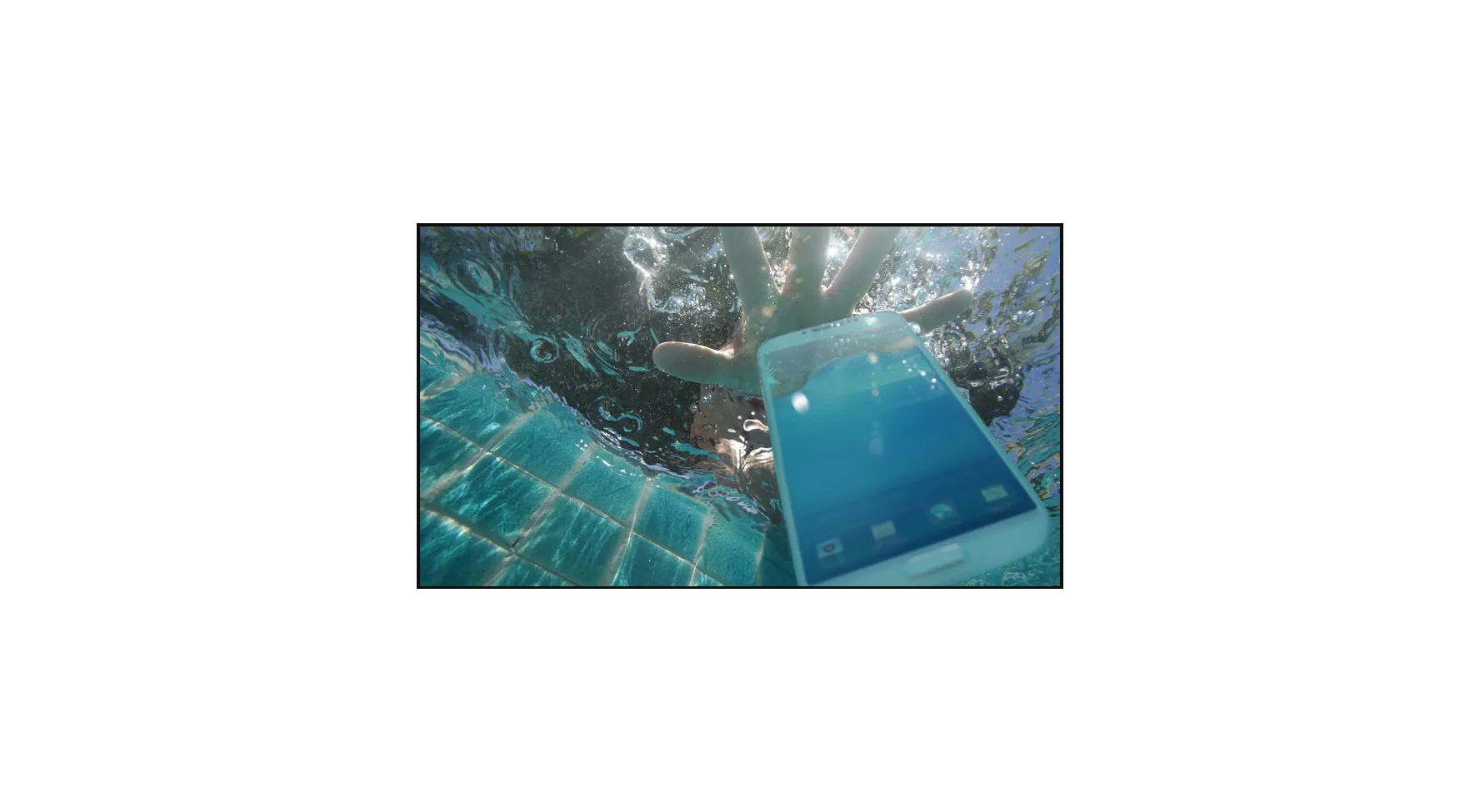 Phone falling into water