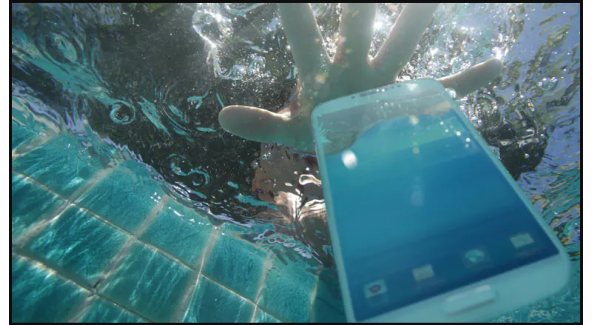 Phone falling into water